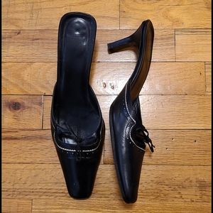 Coach leather slip on heels